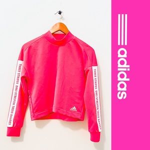 🛍Adidas Three Stripes Mock Neck Sweater